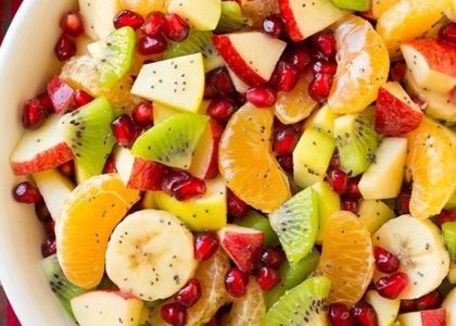 Winter Fruit Salad with Lemon Poppy Seed Dressing
